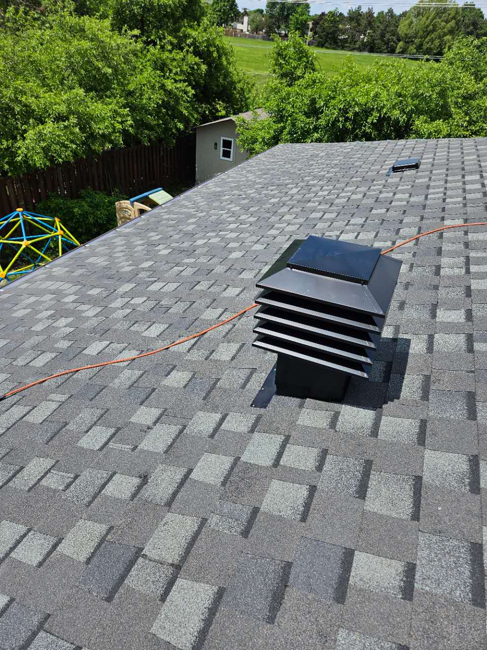 Finished shingle roof